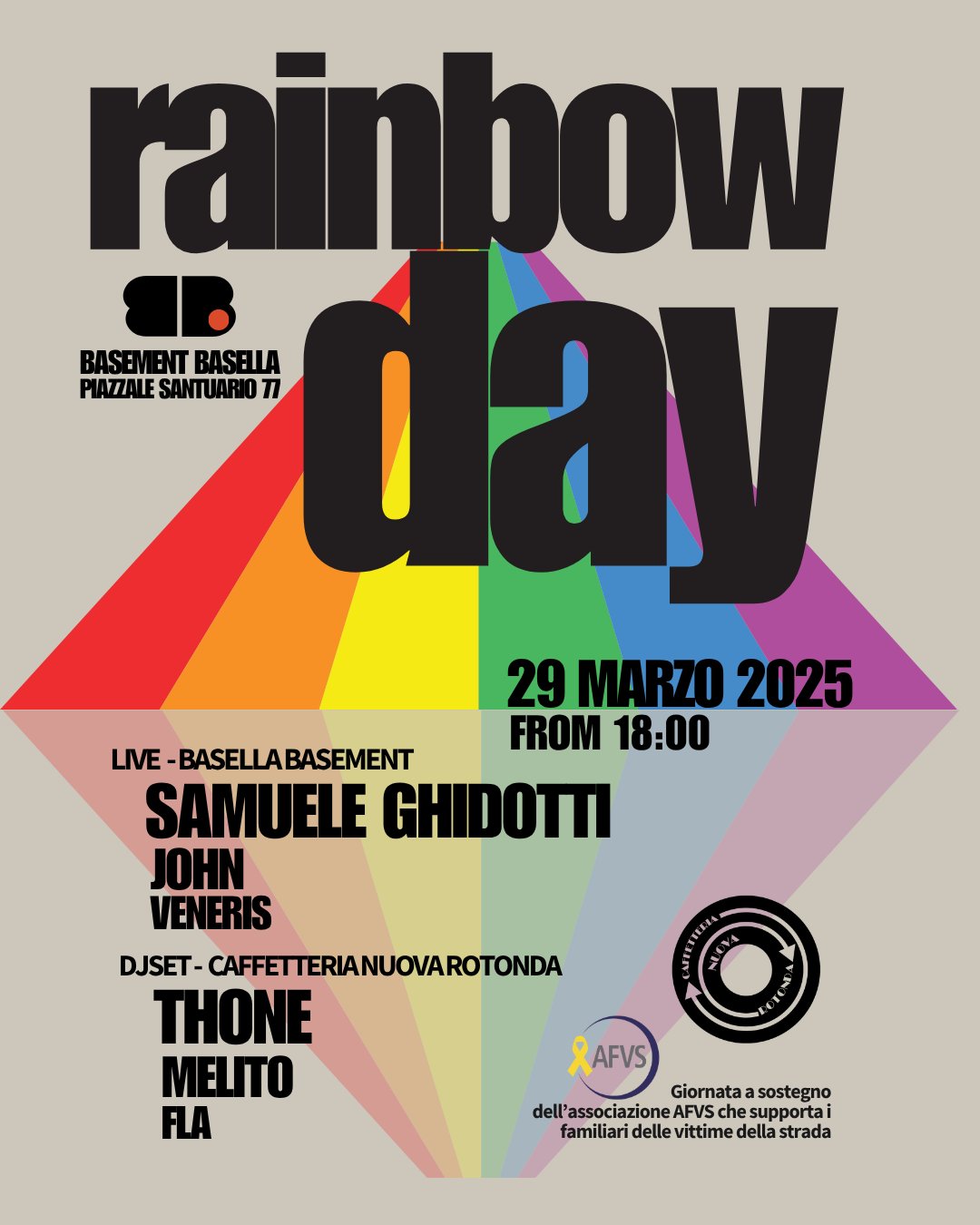 Rainbow Day al Basement Basella, 29 marzo 2025, live e djset